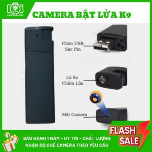 Hình ảnh camera bật lửa nguỵ trang K9 Bảo Tín