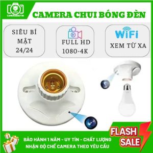 Hình ảnh camera chui bóng đèn nguỵ trang bảo tín