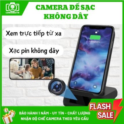 Hình ảnh camera đế sạc không dây Bảo Tín nguỵ trang