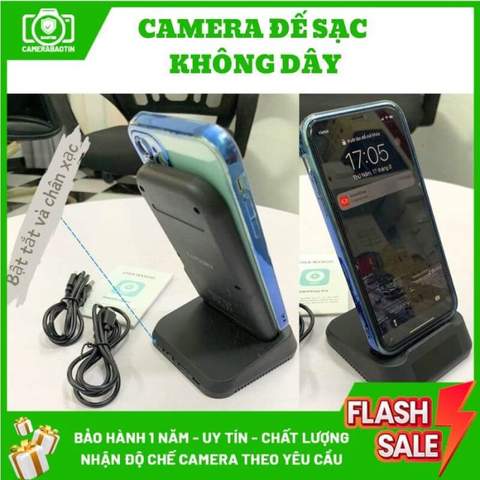 Hinh fảnh camera đế sạc không dây nguỵ trang