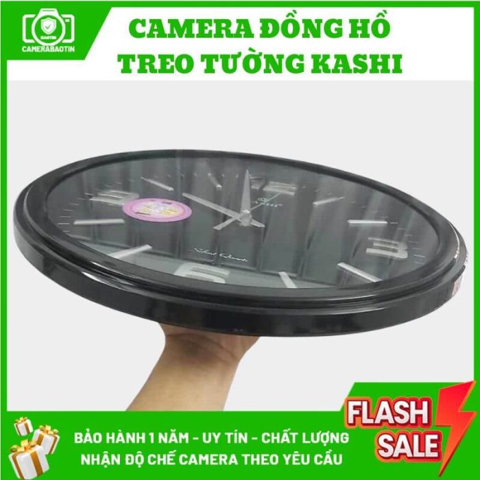 Hình ảnh camera đồng hồ treo tường Kashi nguỵ trang Bảo Tín