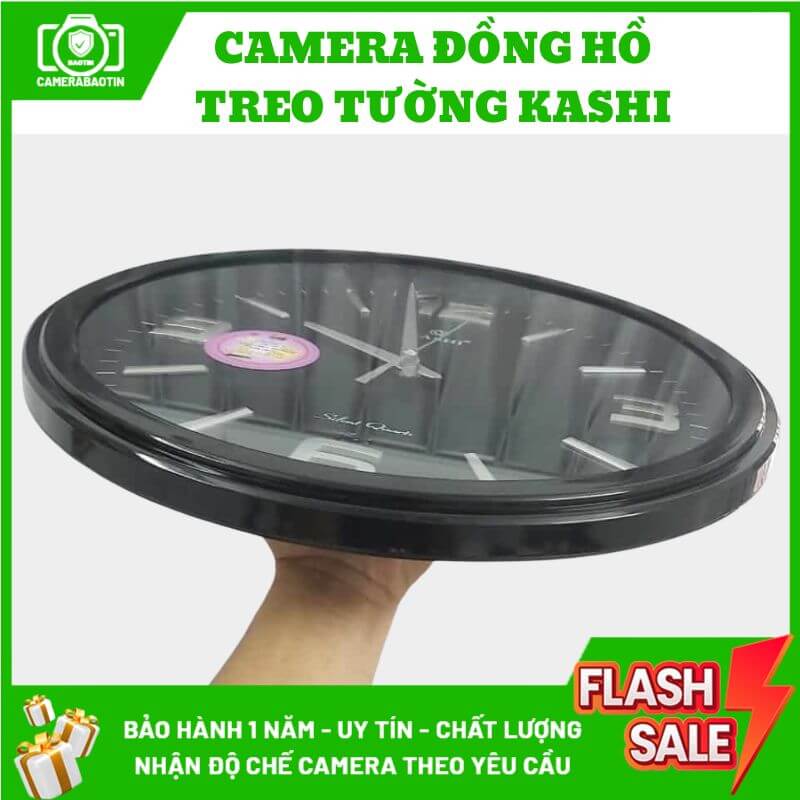 Hình ảnh camera đồng hồ treo tường Kashi nguỵ trang Bảo Tín