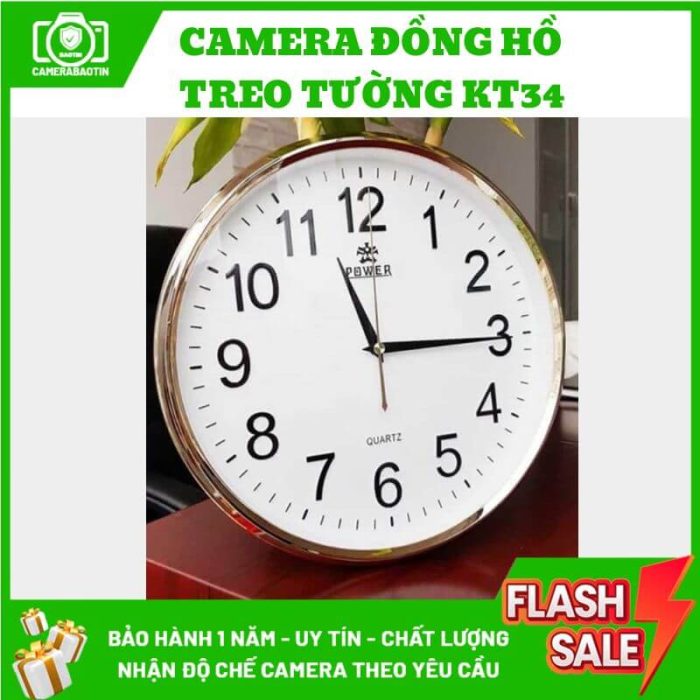 Hình ảnh camera đồng hồ treo tường KT34 Bảo Tín