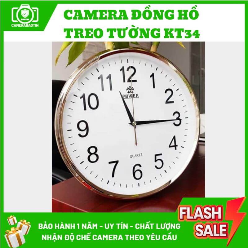 Hình ảnh camera đồng hồ treo tường KT34 Bảo Tín
