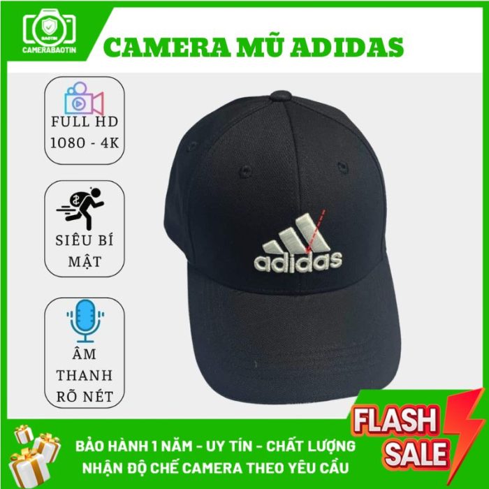 Hình ảnh camera mũ nguỵ trang Adidas cao cấp