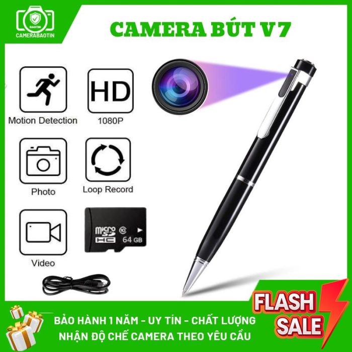Hình ảnh camera nguỵ trang bút V7 bảo tín