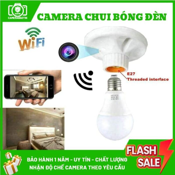 Hình ảnh camera nguỵ trang chui bóng đèn