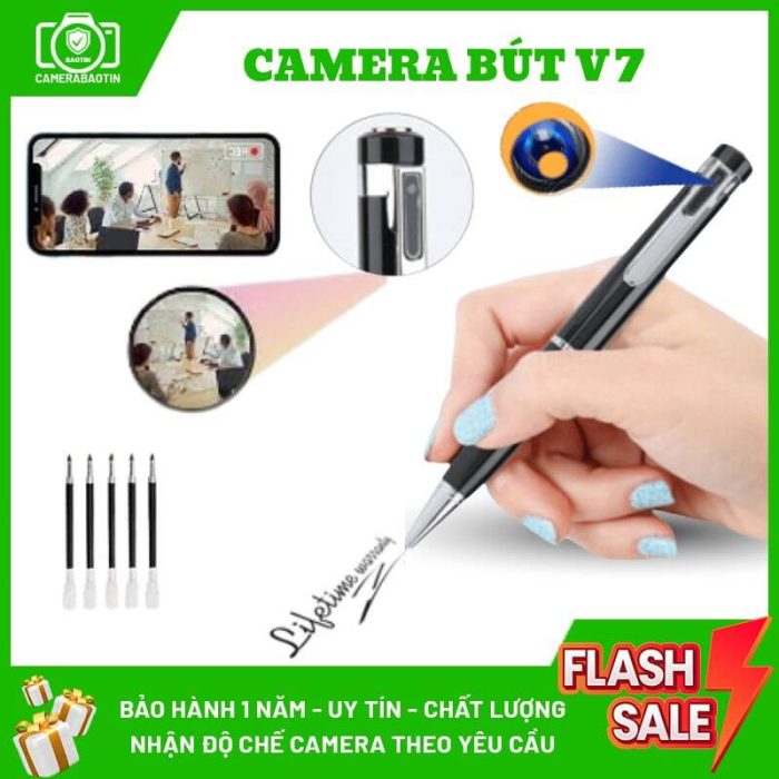 Hình ảnh camera nguỵ trang mang theo bút V7 Bảo Tín
