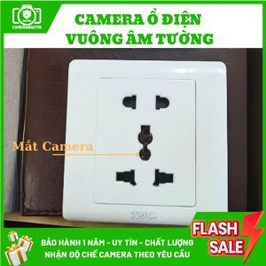 Hình ảnh camera nguỵ trang ổ điện vuông âm tường