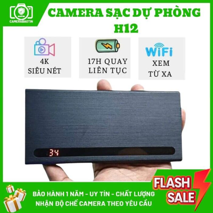 Hình ảnh camera sạc dự phòng nguỵ trang H12