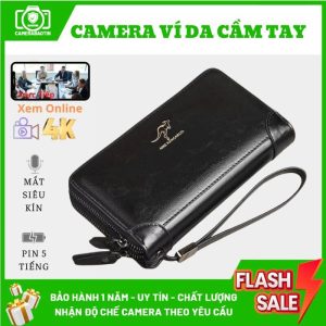 Hình ảnh camera ví da cầm tay nguỵ trang bảo tín