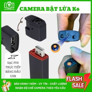 Hình ảnh cấu tạo camera bật lửa K6 nguỵ trang