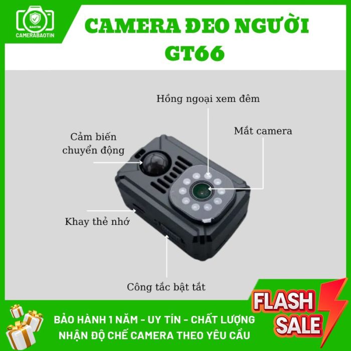 Hình ảnh cấu tạo camera đeo người GT66