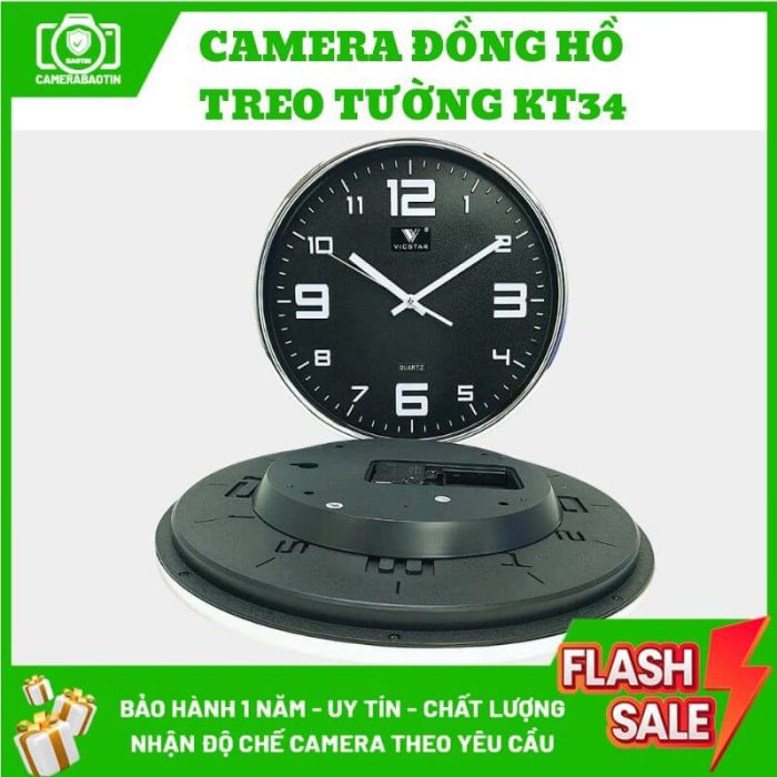 Hình ảnh đồng hồ treo tường camera nguỵ trang Bảo Tín